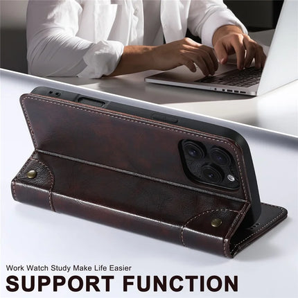 SUTENI For iPhone 16 Pro Max Case PU Leather Stand Wallet Phone Cover