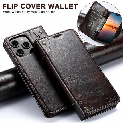 SUTENI For iPhone 16 Pro Max Case PU Leather Stand Wallet Phone Cover