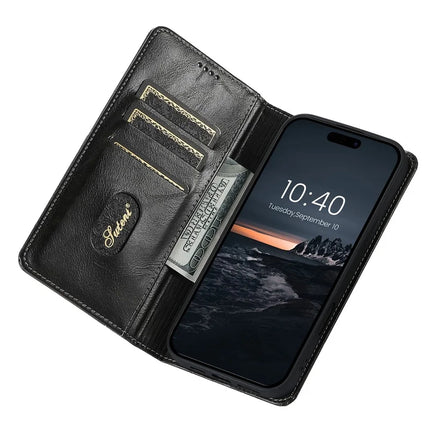 SUTENI For iPhone 16 Pro Max Case PU Leather Stand Wallet Phone Cover