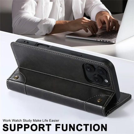 SUTENI For iPhone 16 Pro Max Case PU Leather Stand Wallet Phone Cover