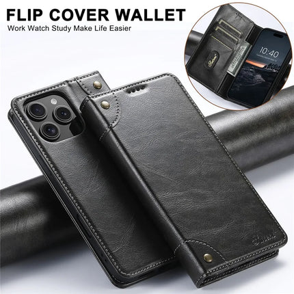 SUTENI For iPhone 16 Pro Max Case PU Leather Stand Wallet Phone Cover