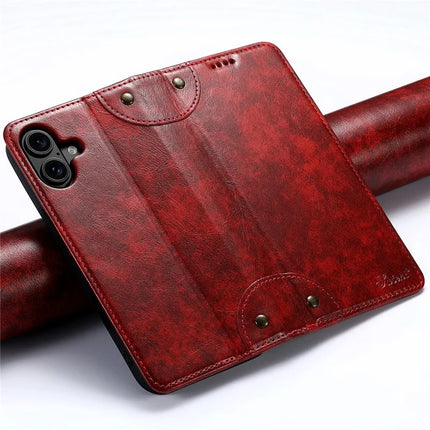 SUTENI For iPhone 16 Plus Case PU Leather Stand Wallet Phone Cover