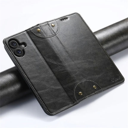 SUTENI For iPhone 16 Plus Case PU Leather Stand Wallet Phone Cover