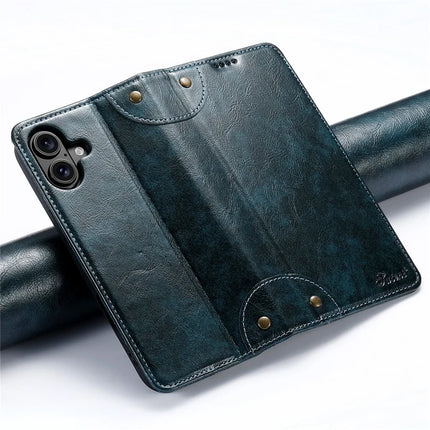 SUTENI For iPhone 16 Plus Case PU Leather Stand Wallet Phone Cover