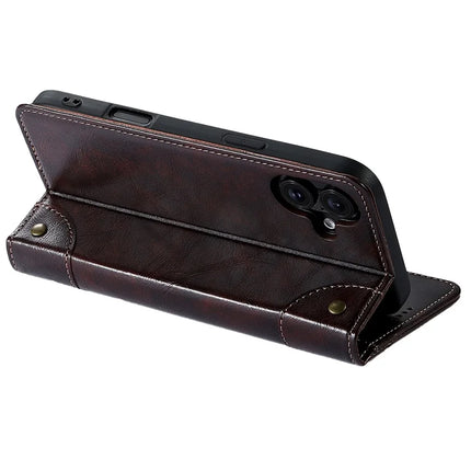 SUTENI For iPhone 16 Plus Case PU Leather Stand Wallet Phone Cover