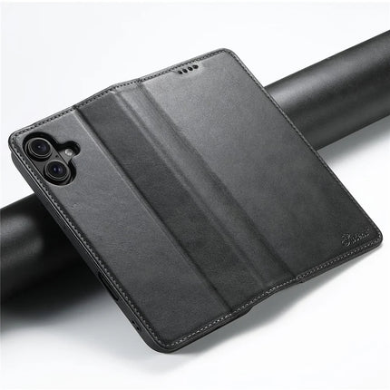 SUTENI For iPhone 16 Plus Case PU Leather Wallet Stand Magnetic Closing Phone Cover