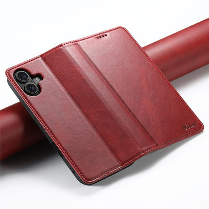 SUTENI For iPhone 16 Plus Case PU Leather Wallet Stand Magnetic Closing Phone Cover