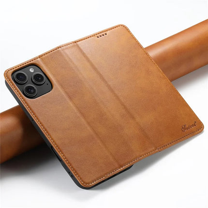 SUTENI For iPhone 16 Pro Max Case PU Leather Wallet Stand Magnetic Closing Phone Cover