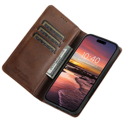 SUTENI For iPhone 16 Pro Max Case PU Leather Wallet Stand Magnetic Closing Phone Cover
