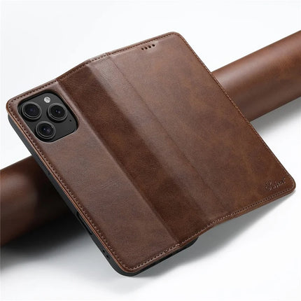 SUTENI For iPhone 16 Pro Max Case PU Leather Wallet Stand Magnetic Closing Phone Cover