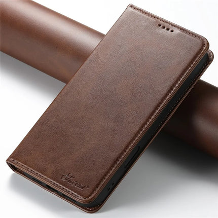 SUTENI For iPhone 16 Pro Max Case PU Leather Wallet Stand Magnetic Closing Phone Cover