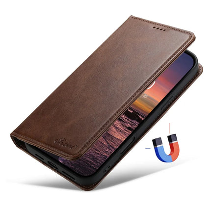 SUTENI For iPhone 16 Case PU Leather Wallet Stand Magnetic Closing Phone Cover