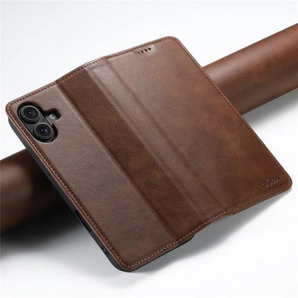 SUTENI For iPhone 16 Case PU Leather Wallet Stand Magnetic Closing Phone Cover