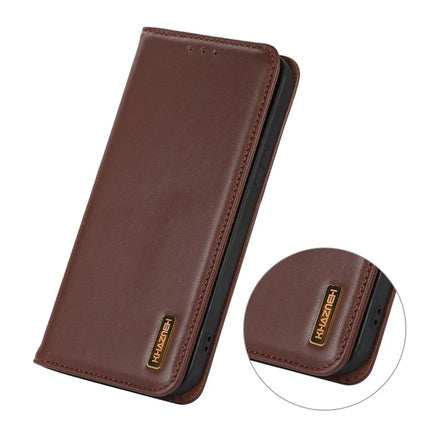 KHAZNEH For Asus Zenfone 11 Ultra 5G Case Genuine Cow Leather Wallet Phone Cover Nappa Texture