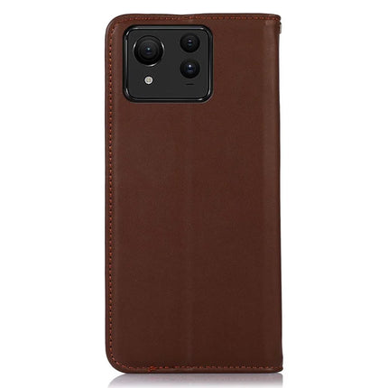 KHAZNEH For Asus Zenfone 11 Ultra 5G Case Genuine Cow Leather Wallet Phone Cover Nappa Texture