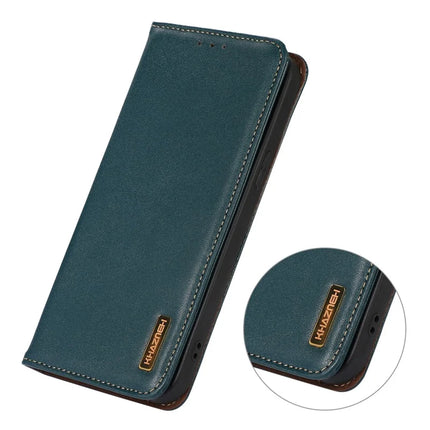 KHAZNEH For Asus Zenfone 11 Ultra 5G Case Genuine Cow Leather Wallet Phone Cover Nappa Texture