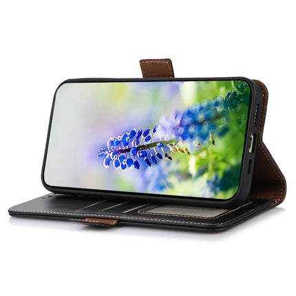For Asus Zenfone 11 Ultra 5G Case RFID Blocking Genuine Cow Leather Wallet Phone Cover