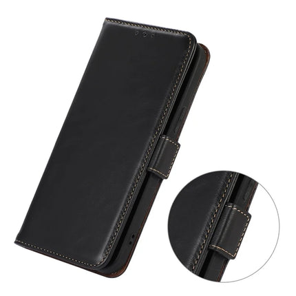 For Asus Zenfone 11 Ultra 5G Case RFID Blocking Genuine Cow Leather Wallet Phone Cover