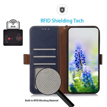 For Asus Zenfone 11 Ultra 5G Case RFID Blocking Genuine Cow Leather Wallet Phone Cover