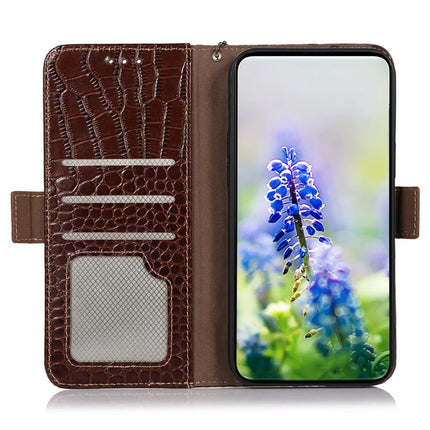 For Asus Zenfone 11 Ultra 5G Case Crocodile Texture Genuine Cow Leather Phone Wallet Cover