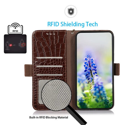 For Asus Zenfone 11 Ultra 5G Case Crocodile Texture Genuine Cow Leather Phone Wallet Cover