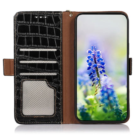 For Asus Zenfone 11 Ultra 5G Case Crocodile Texture Genuine Cow Leather Phone Wallet Cover