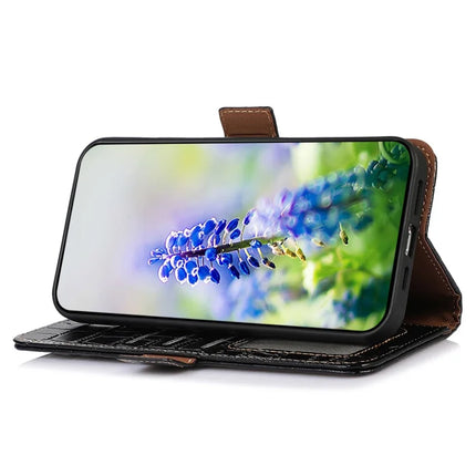 For Asus Zenfone 11 Ultra 5G Case Crocodile Texture Genuine Cow Leather Phone Wallet Cover