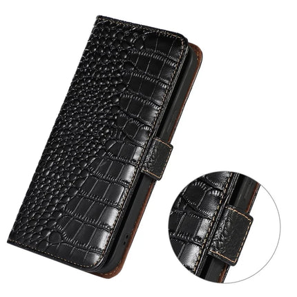 For Asus Zenfone 11 Ultra 5G Case Crocodile Texture Genuine Cow Leather Phone Wallet Cover