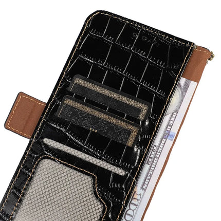 For Asus Zenfone 11 Ultra 5G Case Crocodile Texture Genuine Cow Leather Phone Wallet Cover