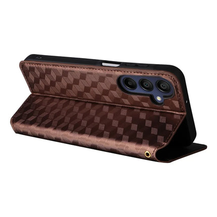 For Samsung Galaxy A16 5G / A16 4G Wallet Case Rhombus Imprinted Leather Phone Cover