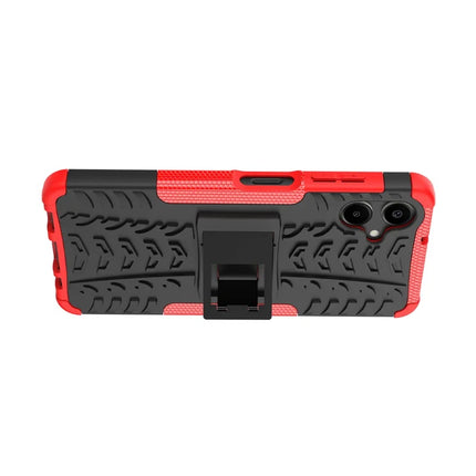 For Samsung Galaxy A06 Case PC+TPU Tyre Pattern Slim Phone Cover with Kickstand