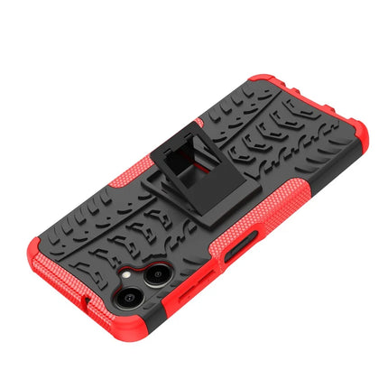 For Samsung Galaxy A06 Case PC+TPU Tyre Pattern Slim Phone Cover with Kickstand
