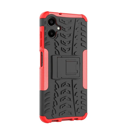 For Samsung Galaxy A06 Case PC+TPU Tyre Pattern Slim Phone Cover with Kickstand