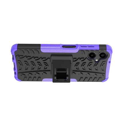 For Samsung Galaxy A06 Case PC+TPU Tyre Pattern Slim Phone Cover with Kickstand