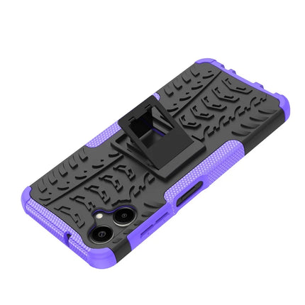For Samsung Galaxy A06 Case PC+TPU Tyre Pattern Slim Phone Cover with Kickstand