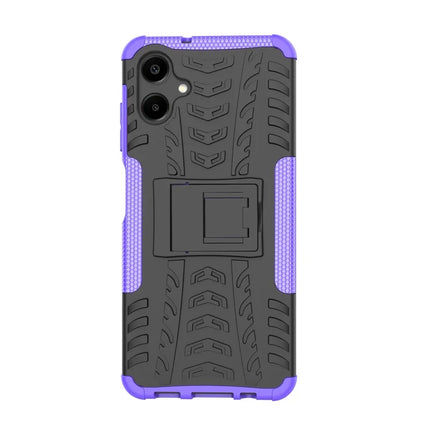 For Samsung Galaxy A06 Case PC+TPU Tyre Pattern Slim Phone Cover with Kickstand