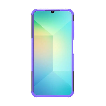 For Samsung Galaxy A06 Case PC+TPU Tyre Pattern Slim Phone Cover with Kickstand