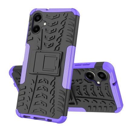 For Samsung Galaxy A06 Case PC+TPU Tyre Pattern Slim Phone Cover with Kickstand