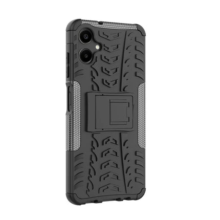 For Samsung Galaxy A06 Case PC+TPU Tyre Pattern Slim Phone Cover with Kickstand
