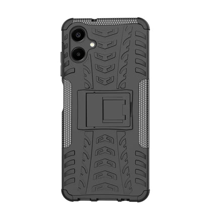 For Samsung Galaxy A06 Case PC+TPU Tyre Pattern Slim Phone Cover with Kickstand