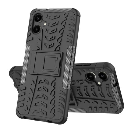 For Samsung Galaxy A06 Case PC+TPU Tyre Pattern Slim Phone Cover with Kickstand