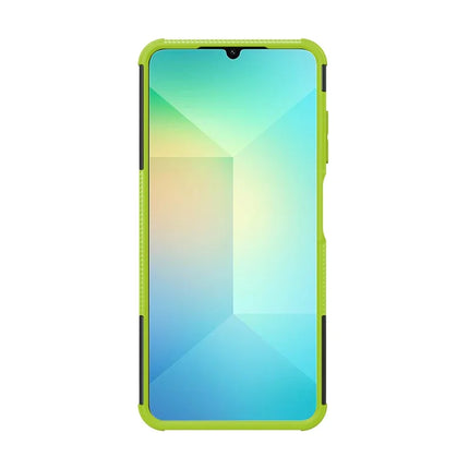For Samsung Galaxy A06 Case PC+TPU Tyre Pattern Slim Phone Cover with Kickstand