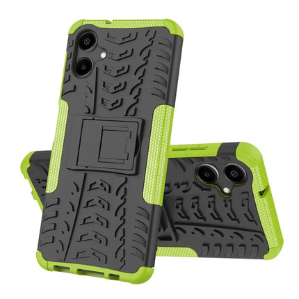 For Samsung Galaxy A06 Case PC+TPU Tyre Pattern Slim Phone Cover with Kickstand