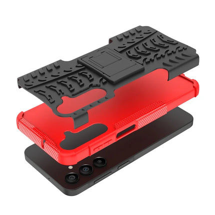 For Samsung Galaxy A16 5G / A16 4G Case PC+TPU Tyre Pattern Slim Phone Cover with Kickstand