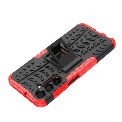 For Samsung Galaxy A16 5G / A16 4G Case PC+TPU Tyre Pattern Slim Phone Cover with Kickstand