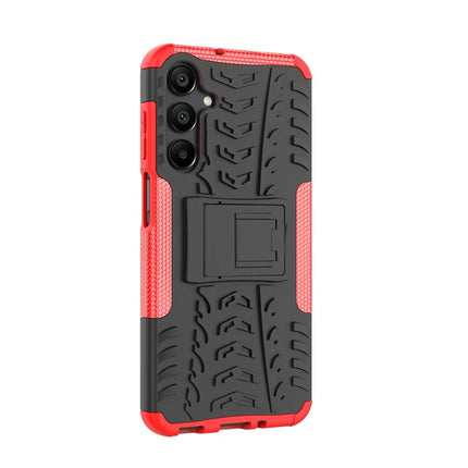 For Samsung Galaxy A16 5G / A16 4G Case PC+TPU Tyre Pattern Slim Phone Cover with Kickstand