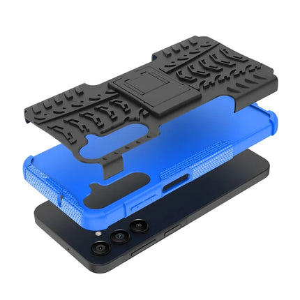 For Samsung Galaxy A16 5G / A16 4G Case PC+TPU Tyre Pattern Slim Phone Cover with Kickstand