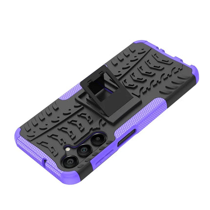 For Samsung Galaxy A16 5G / A16 4G Case PC+TPU Tyre Pattern Slim Phone Cover with Kickstand