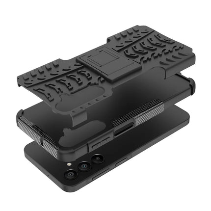 For Samsung Galaxy A16 5G / A16 4G Case PC+TPU Tyre Pattern Slim Phone Cover with Kickstand