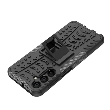 For Samsung Galaxy A16 5G / A16 4G Case PC+TPU Tyre Pattern Slim Phone Cover with Kickstand